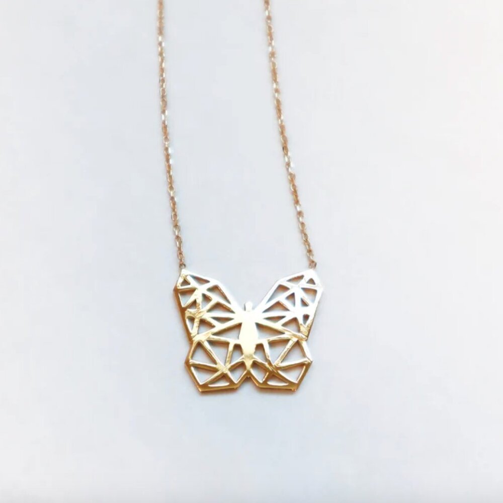 18k Gold Butterfly Necklace - Picture 5 of 8